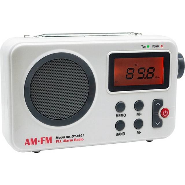 Portable AM/FM Radio, Digital Shower Mini Stereo Radio with Earphone Port & LCD Display, Headphone Jack Speaker