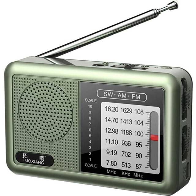 Small Shortwave Radio Portable Am Fm Weather Great Reception Transistor Green