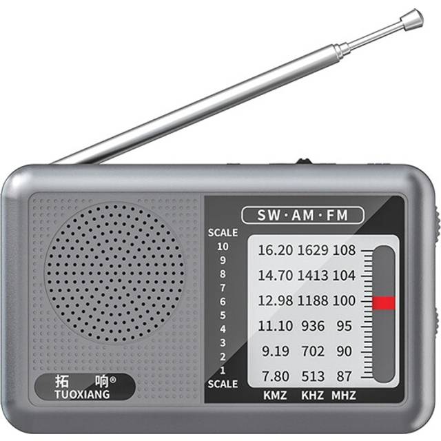 Small Shortwave Radio Portable Am Fm Weather Great Reception Transistor Gray