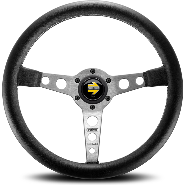 Momo Prototipo Steering Wheel - 350mm, Black / Silver