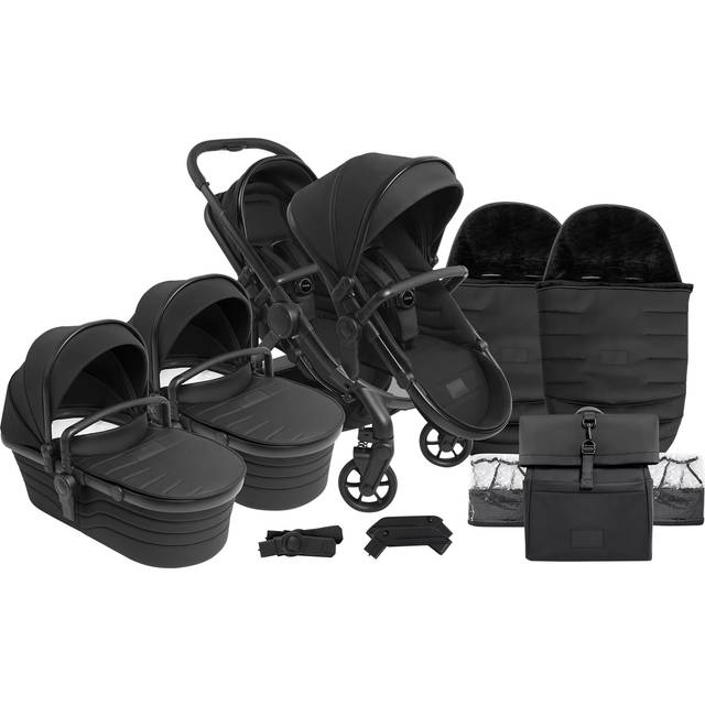 iCandy Peach 7 STUDIO Twin Pushchair, Carrycot and Accessories Bundle, Zenith
