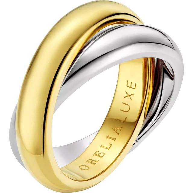 LUXE Waterproof Mixed Plate Interlocking Ring, Gold/Silver