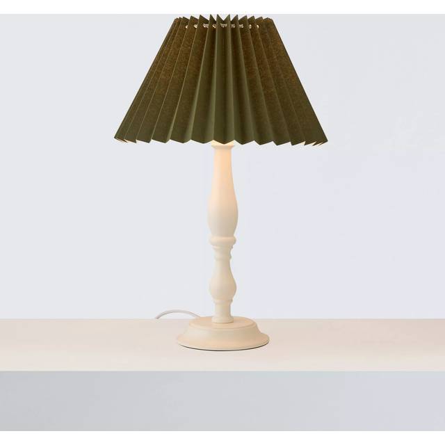 John Lewis Pleated Tapered Cotton Lampshade, Avocado