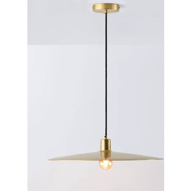 John Lewis Hammered Metal Flat Pendant Ceiling Light, Gold
