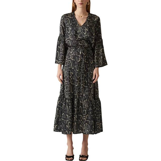 Midi Snake Black Dress - 10