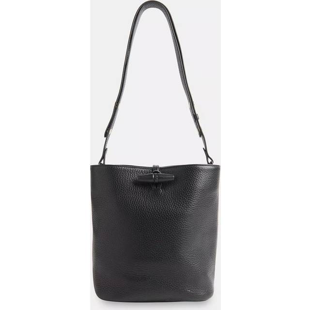 Whistles Cleo Toggle Leather Bucket Bag, Black