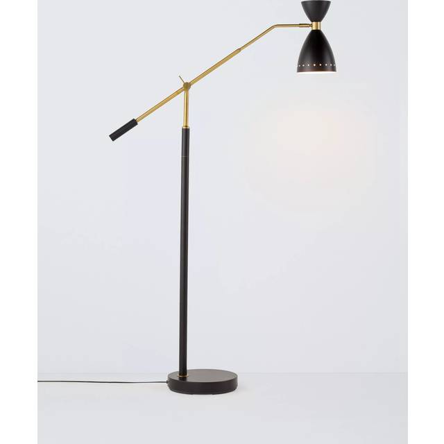 John Lewis Oscar Adjustable Floor Lamp, Black/Gold