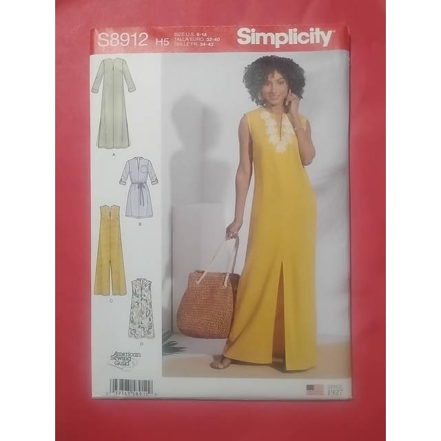Simplicity 8912 misses dresses sewing pattern sizes 6-14 & 16-24