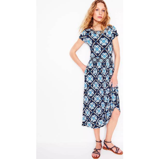 Boden Melanie Jersey Dress, Navy/Multi