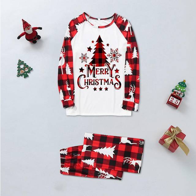 (Mom-S) Family Christmas Pyjamas Xmas Matching PJs Set Sleepwear Kids Adult Nightwear UK