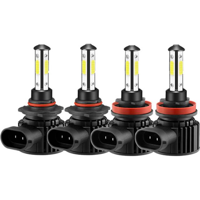 4Pcs Combo 9005+H11 672000LM 4-Side LED Headlight Kits High Low Beam Bulb 6000K White
