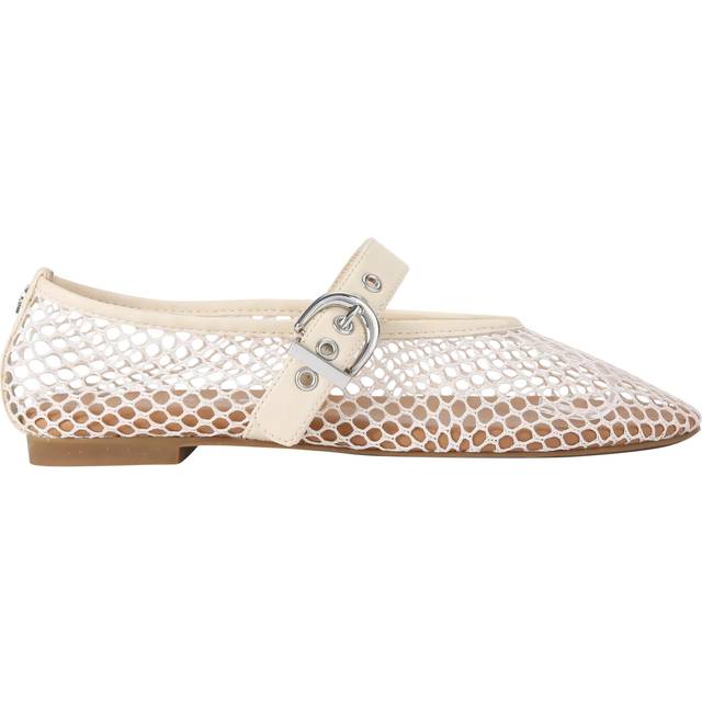 KG Kurt Geiger Nico Woven Mesh Ballerina Flats, Natural Cream