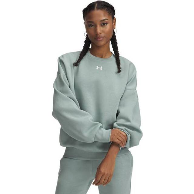 Under Armour Rival Fleece Women's Oversized Crew Silica Green / White M