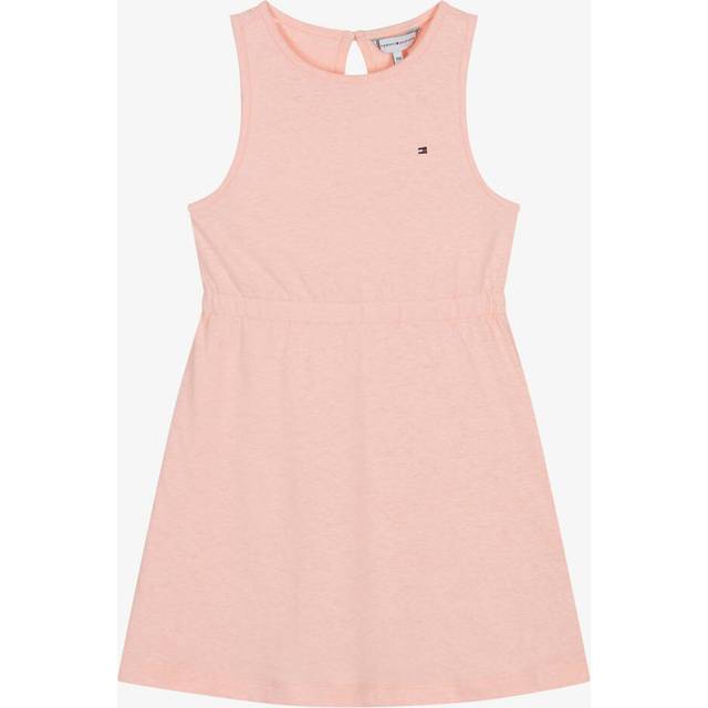 Tommy Hilfiger Girls Pink Linen & Cotton Jersey Sleeveless Dress - 5 year