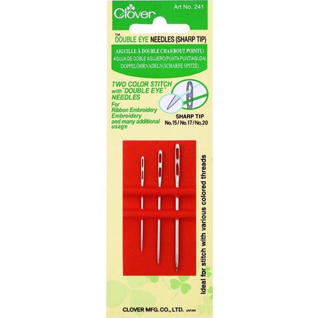 Clover Double Eye Sewing Needles - per pack of 3