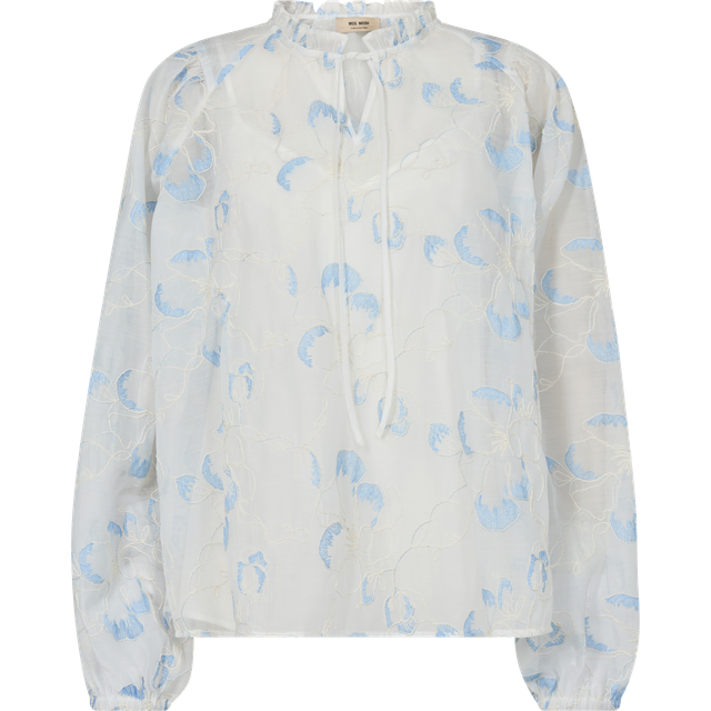 MOS Mosh, Blusar & Skjortor , Dam, L, Bomull, Feminin Vit Blus med Volang - white (L)