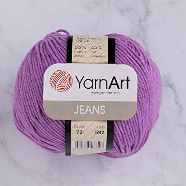 55% Cotton 45% Acrylic YarnArt Jeans Sport Yarn 1 Skein/Ball 50 gr 174 yds (72)