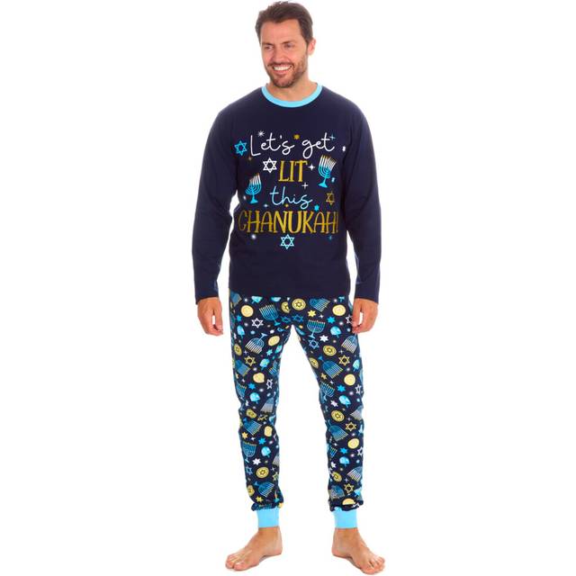 (Mens, X-Large) Matching Pajamas Family Happy Hanukkah Chanukah Festive Pyjama Sets Nightwear For Family