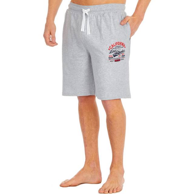 (Grey California, L) Men Bed Shorts Sleep Pyjama Pajama Pj Bottoms Print Cotton Loungewear Lounge Nightwear Sleepwear Size S M L Xl Xxl