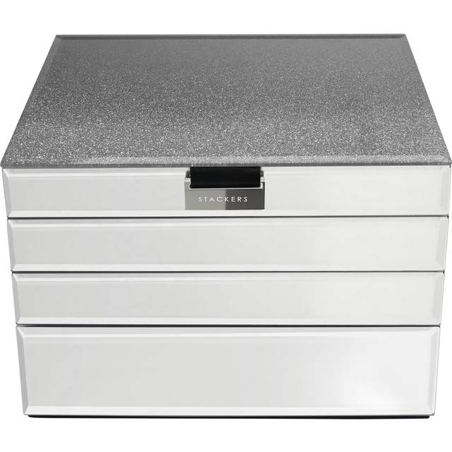 Stackers Glass 4 Layer Jewellery Box, Ombre Graphite