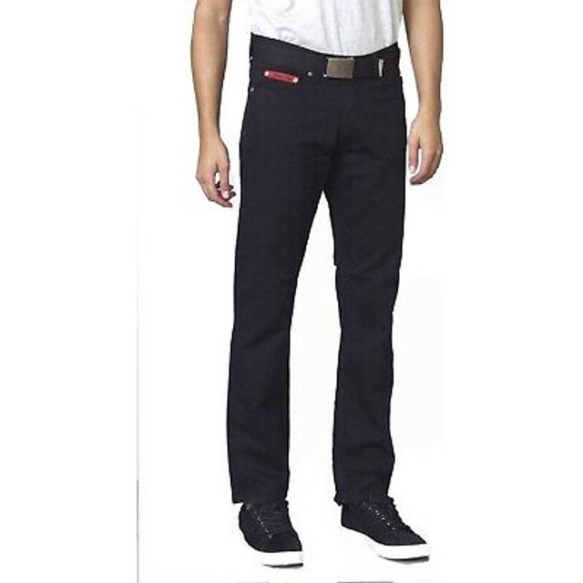 Duke london mens bedford cord enzyme washed jeans in black (mario)