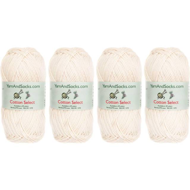 JubileeYarn Cotton Select Yarn - Sport Weight - 50g/Skein - Moon Beam - 4 Skeins