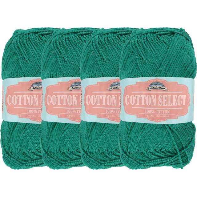 JubileeYarn Cotton Select Yarn - Sport Weight - 50g/Skein - Sea Green - 4 Skeins