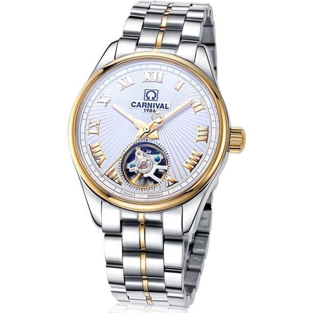 Automatic Skeleton Tourbillon Stainless Steel Leather Wrist Watches