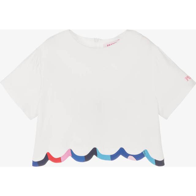 Pucci Girls White Iride Print Crêpe Blouse - 4 year
