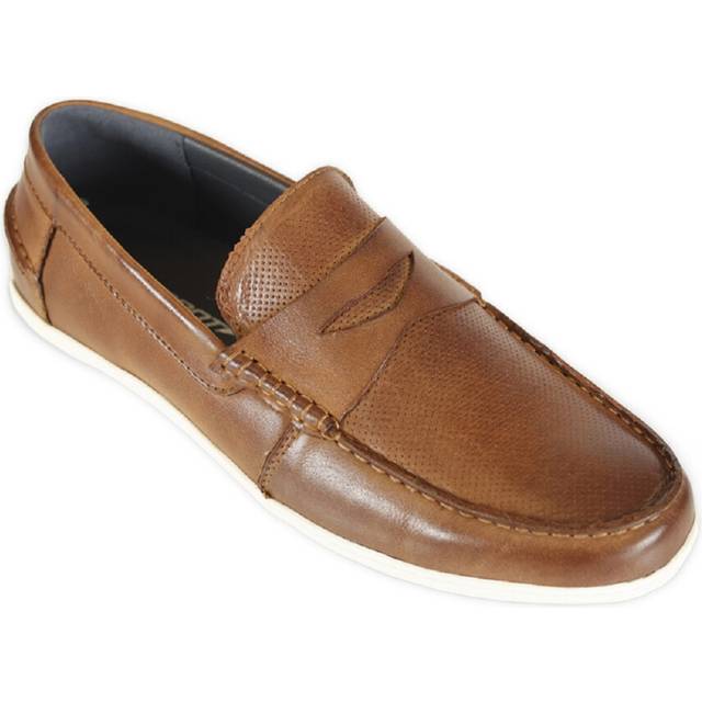 (UK Size 10) Front Hamilton Men's Leather Comfort Formal Dress Slip On Casual Loafer Shoes