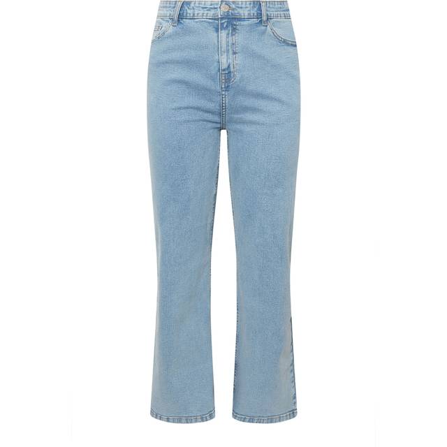 Yours Curve Light Blue Wash Wide Leg Denim Jeans, Women's Curve & Plus Size, Yours - 14