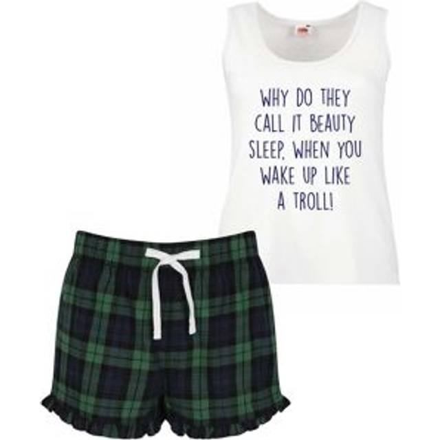 Why Do They Call It Beauty Sleep When You Wake Up Looking Like A Troll Pyjama Set - Green