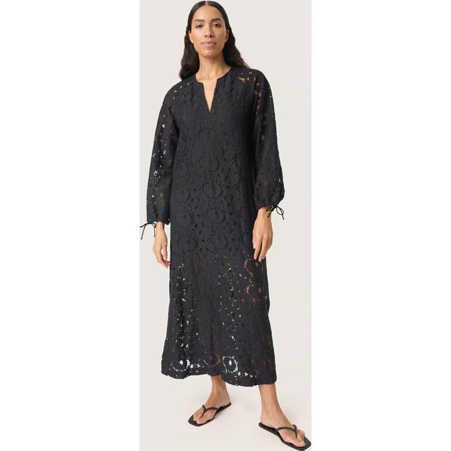 Soaked In Luxury Taya Chunky Lace Maxi Dress, Black