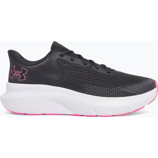 Under Armour Lace Up Cushioned Running Shoes, Anthracite/Pink