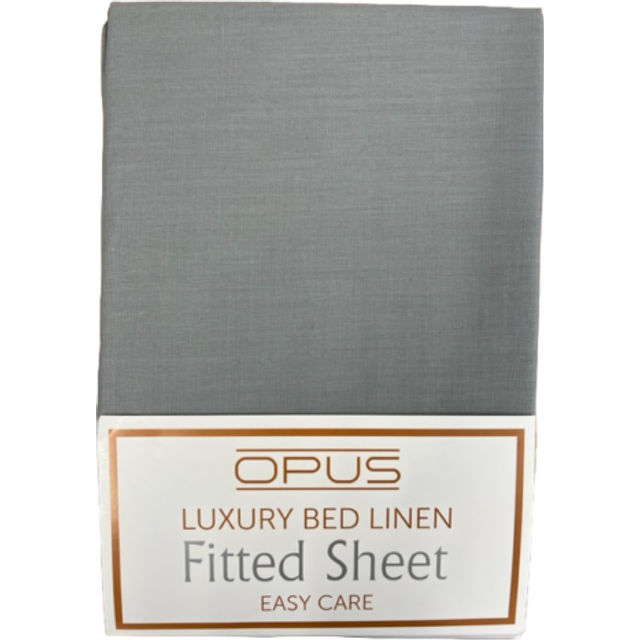 Opus Double Charcoal Polycotton Fitted Bed Sheet - Grey