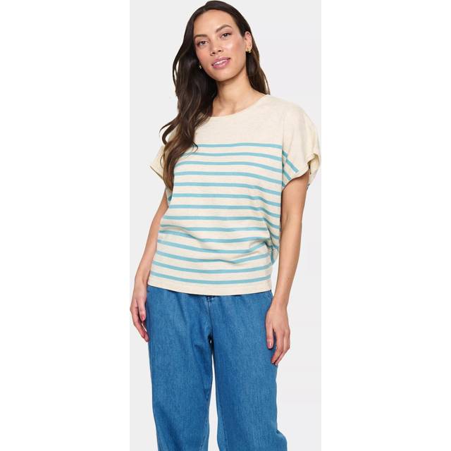 Saint Tropez Mila Stripe Short Sleeve Jumper
