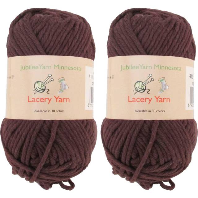 JubileeYarn Lacery Yarn - Bulky Weight Cotton - 100g/Skein - 410 Plumwine - 2 Skeins