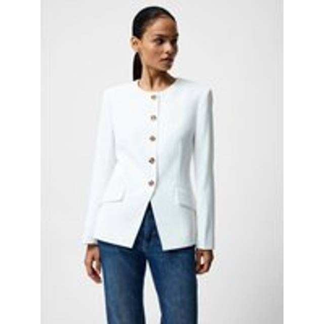 French Connection Harrie Collarless Blazer, Summer White