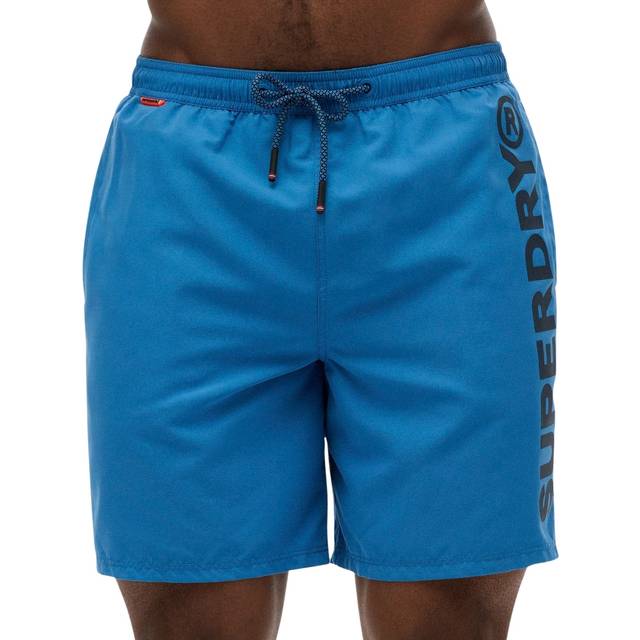 Superdry men's sport graphic 17 swim shorts, blue