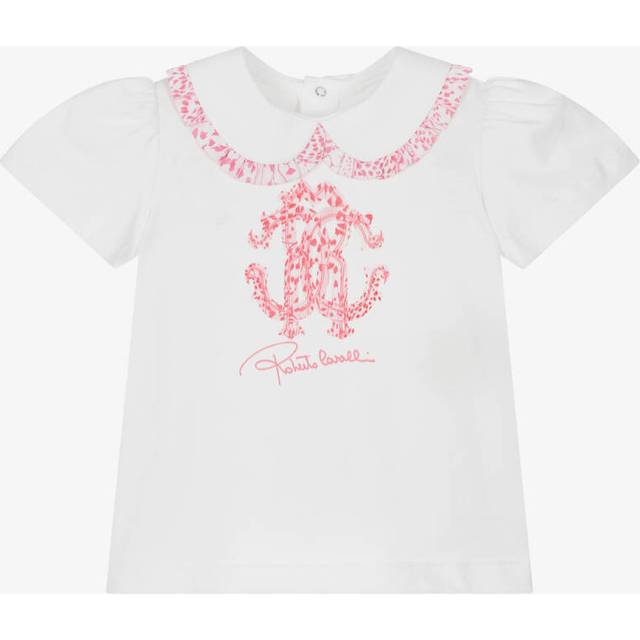 White Logo T-Shirt for Baby Girls