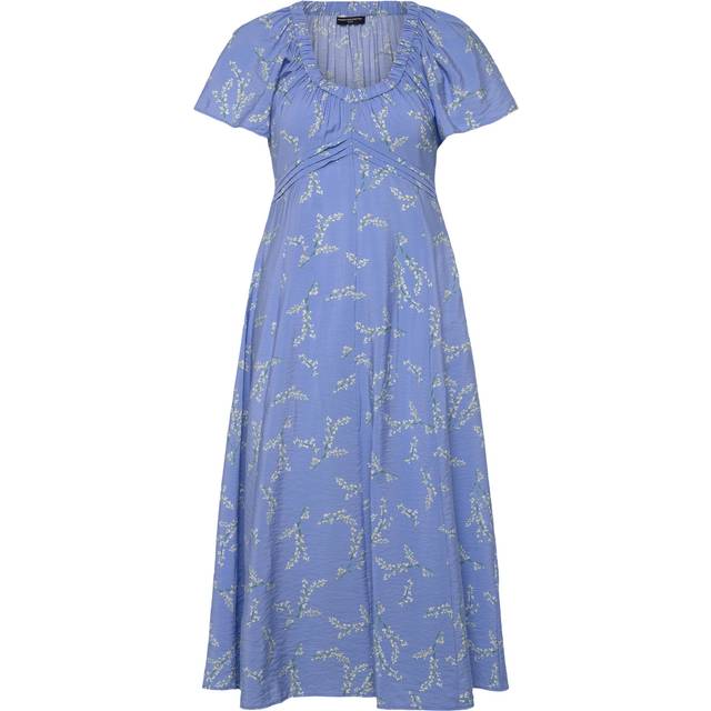 FRENCH CONNECTION Daniella Faron Drape V Nk Midi |Blå |38