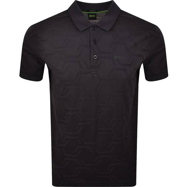 BOSS Paddy Hexa Polo Cotton Polo Shirt, Dark Blue