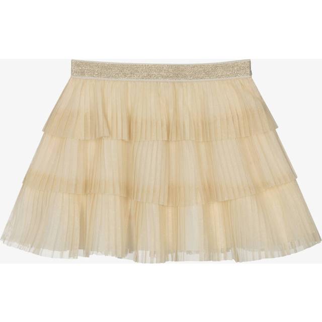 Mayoral Girls Champagne Gold Pleated Tulle Skirt - 3 year