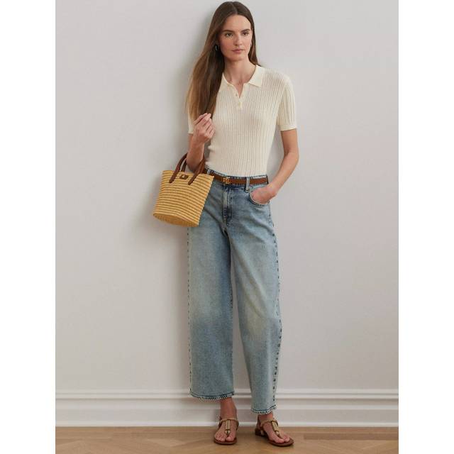 LAUREN RALPH LAUREN High-Rise Wide-Leg Cropped Jean |Blå |36