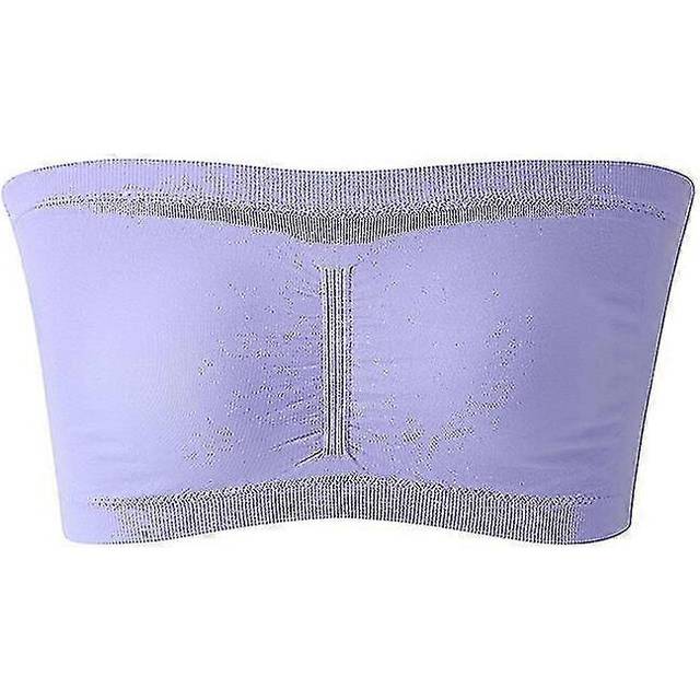 (2XL, One size) Strapless Padded Bralette Classic Layering Wireless Bra Detachable Pad For Women#purple