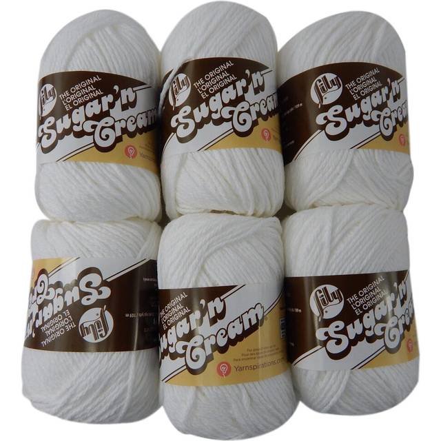 Bulk Buy: Lily Sugar'n Cream Yarn 100% Cotton Solids Medium #4 Worsted (White Solid)