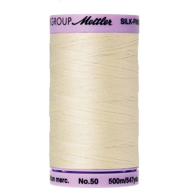 Mettler Silk-Finish Solid Cotton Thread  547 yd/500m  Antique White