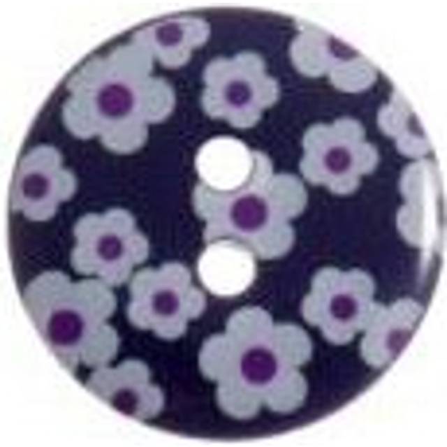 Trimits Round Flower Buttons  Dark Purple - each
