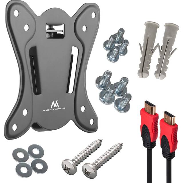 Tv bracket wall mount 13-27 inch up to 25kg max vesa 100x100 + hdmi cable