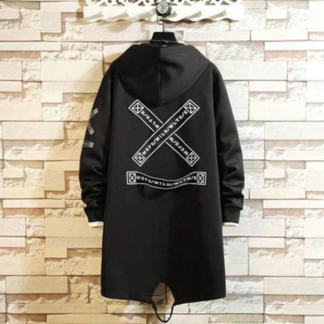 (black, XXXXL) Trench Coat Men Print Fashion Spring Windbreaker Overcoat Male Casual Outwear Streetwear Coats